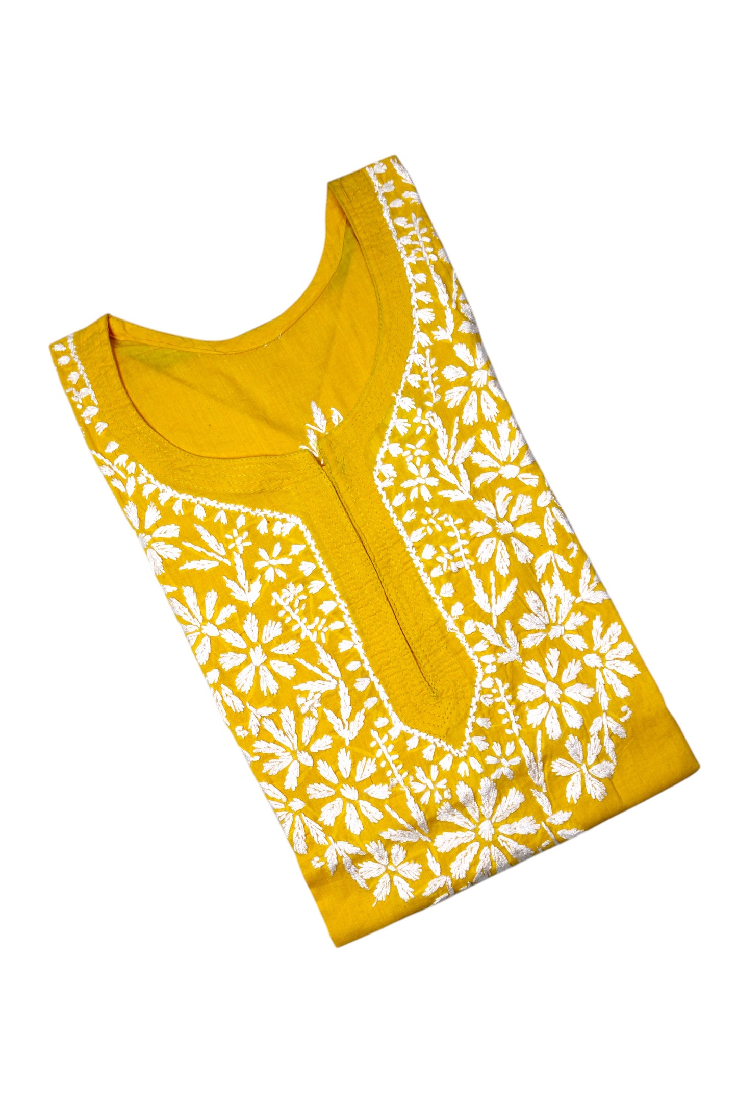 SUHANI YELLOW RED COTTON SHORT KURTA
