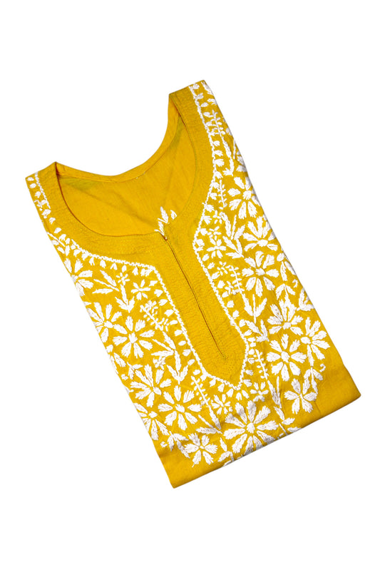 SUHANI YELLOW RED COTTON SHORT KURTA