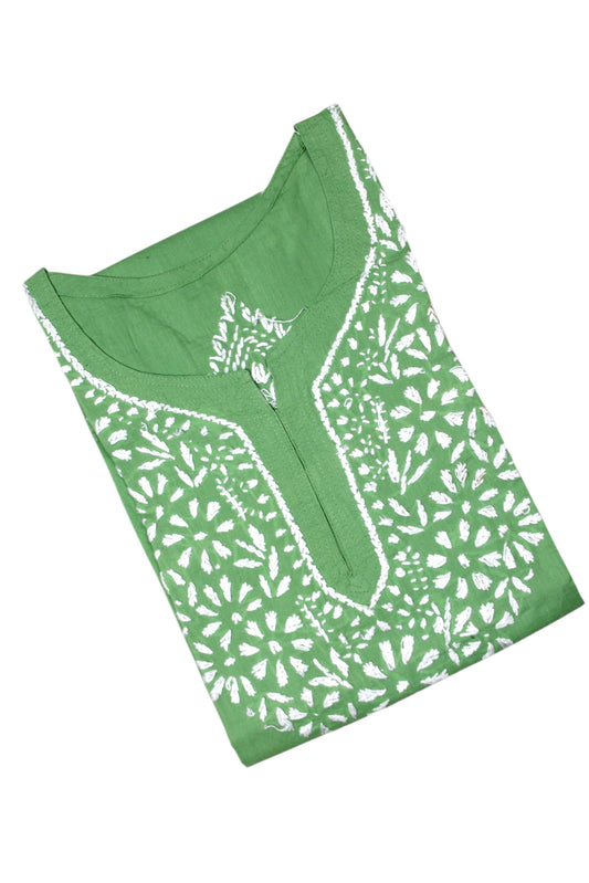 SUHANI SEA GREEN COTTON SHORT KURTA