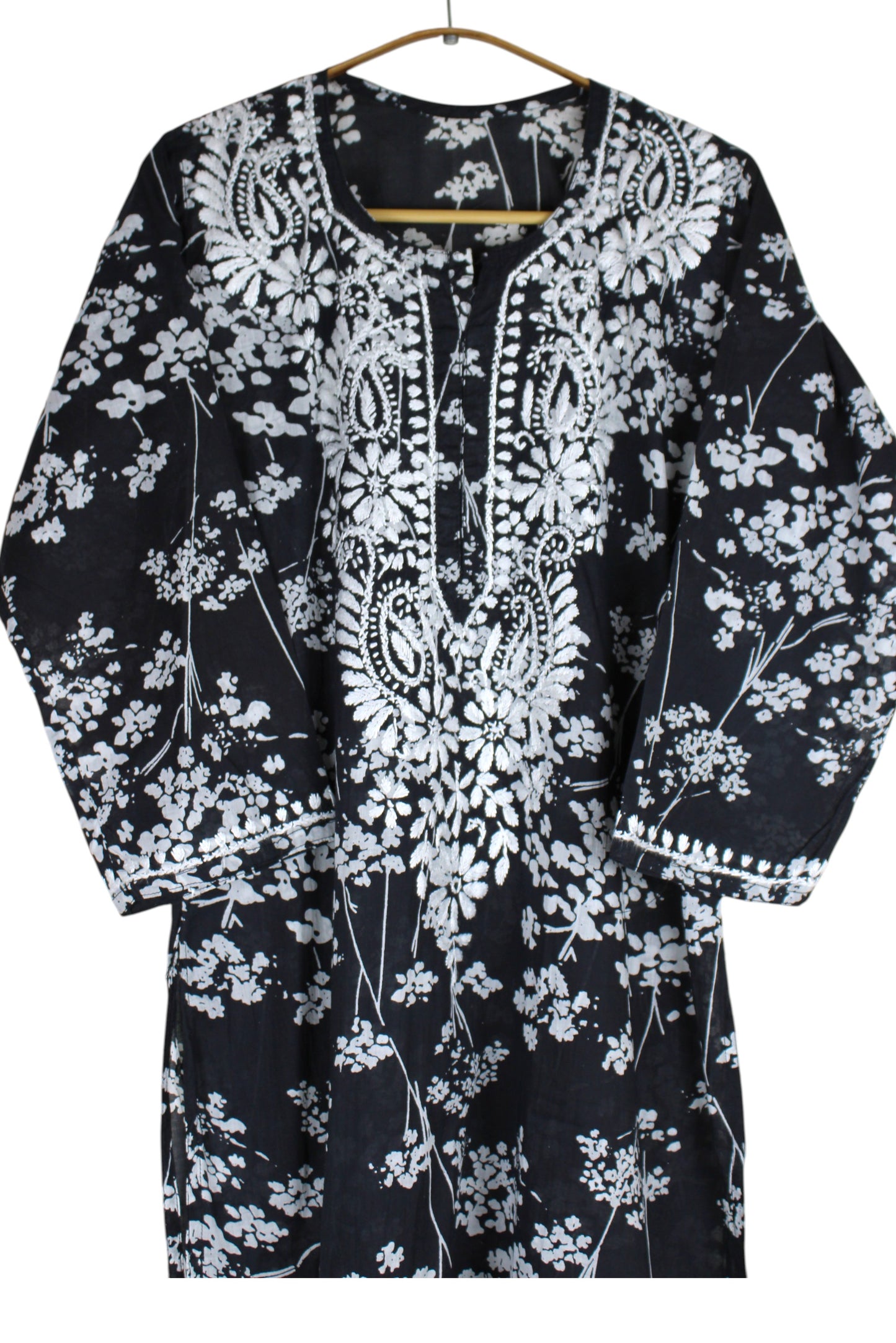 TUBA BLACK MULMUL PRINTED KURTA WITH PANT