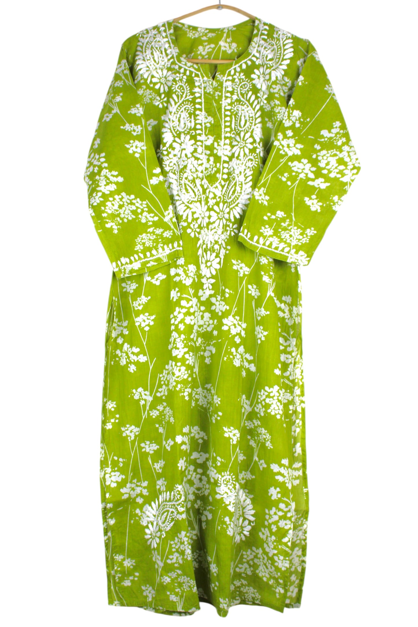 TUBA GREEN MULMUL PRINTED KURTA WITH PANT