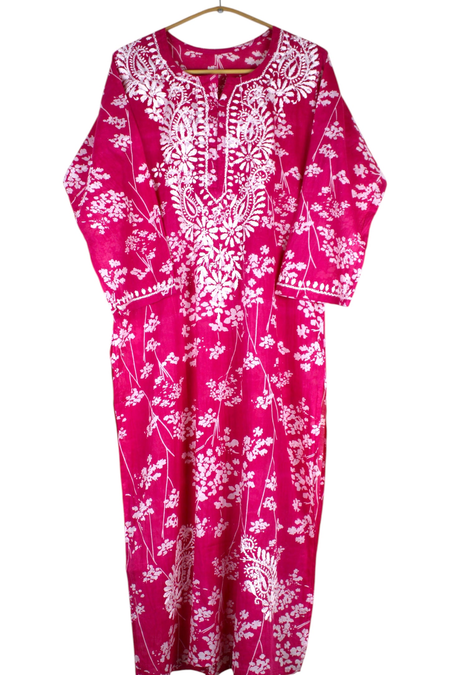 TUBA PINK MULMUL PRINTED KURTA WITH PANT