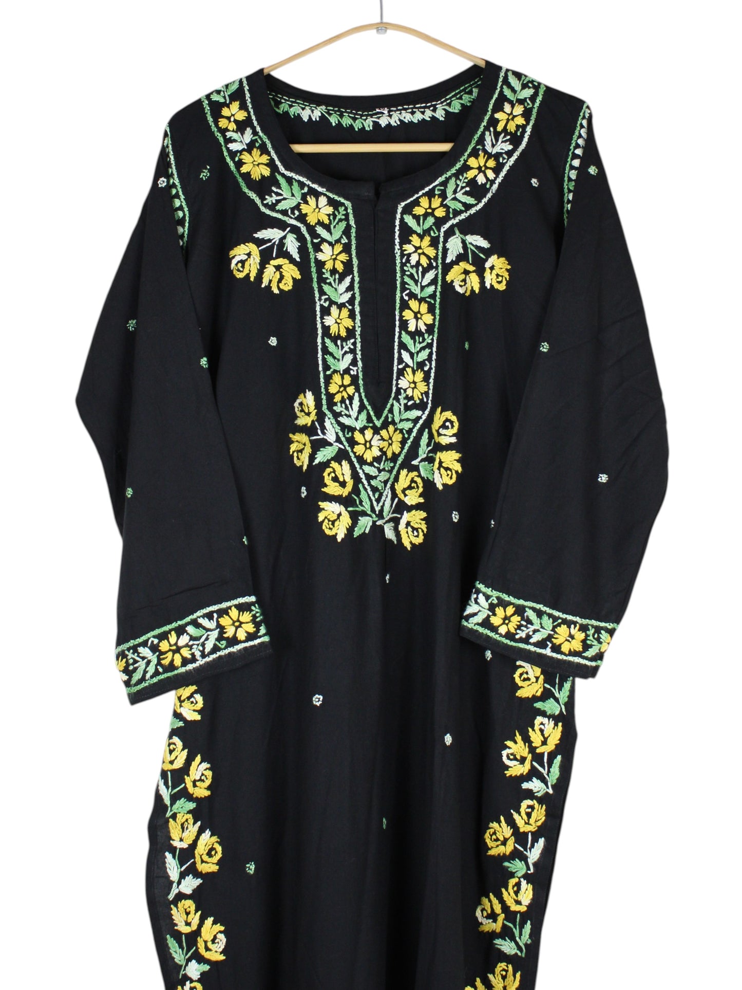 IRINA BLACK & YELLOW PREMIUM RAYON KURTA SET