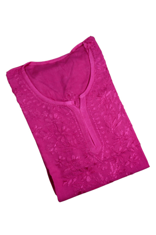 KIARA BRIGHT PINK RAYON OMBRE SHADE SHORT KURTA