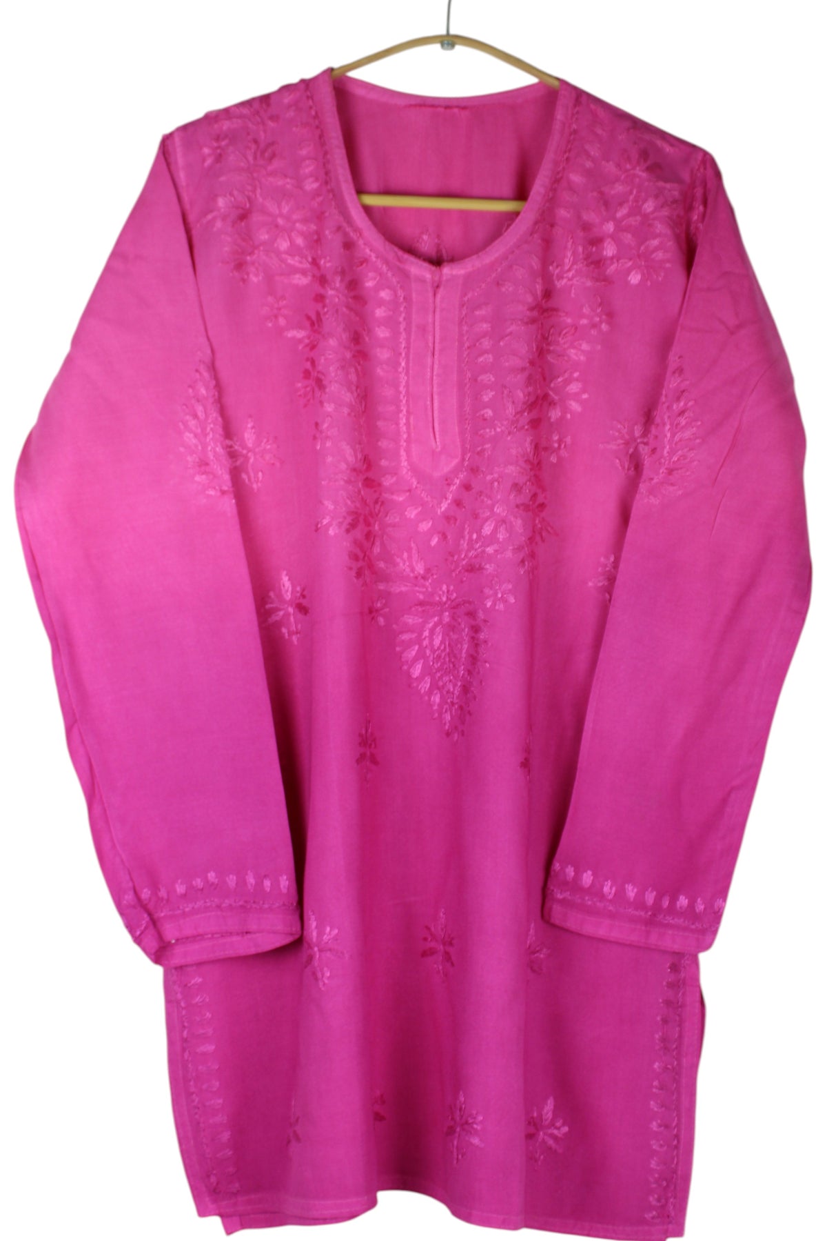 KIARA BRIGHT PINK RAYON OMBRE SHADE SHORT KURTA
