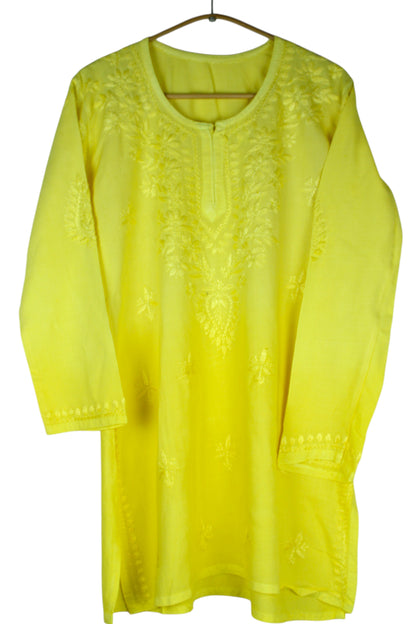 KIARA YELLOW RAYON OMBRE SHADE SHORT KURTA
