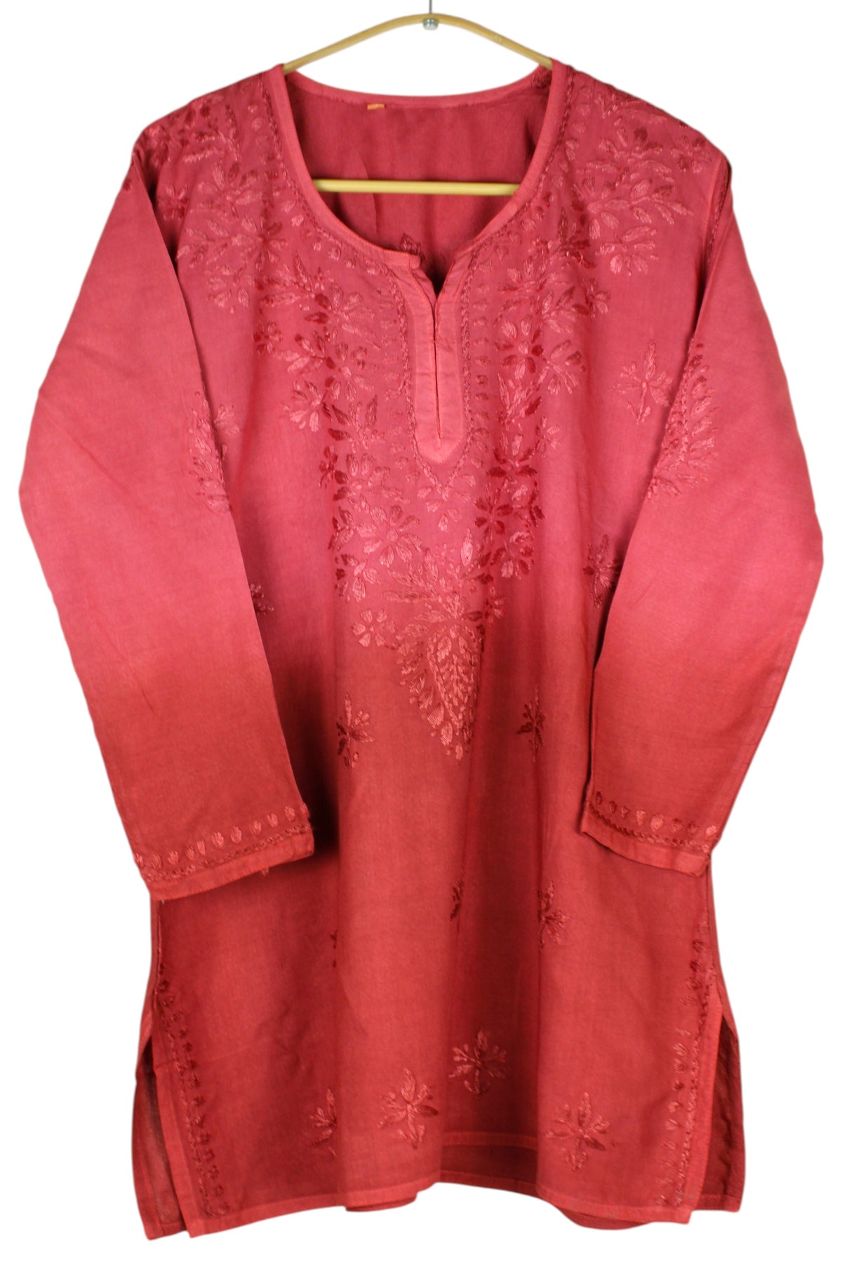KIARA BRICK RED RAYON OMBRE SHADE  SHORT KURTA