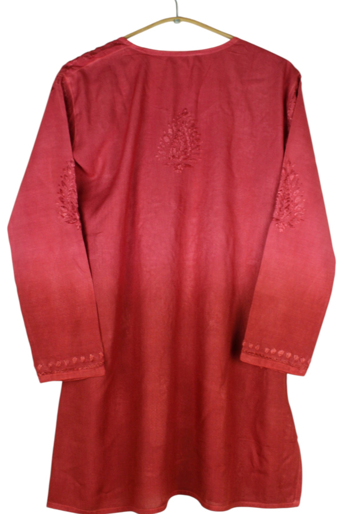 KIARA BRICK RED RAYON OMBRE SHADE  SHORT KURTA