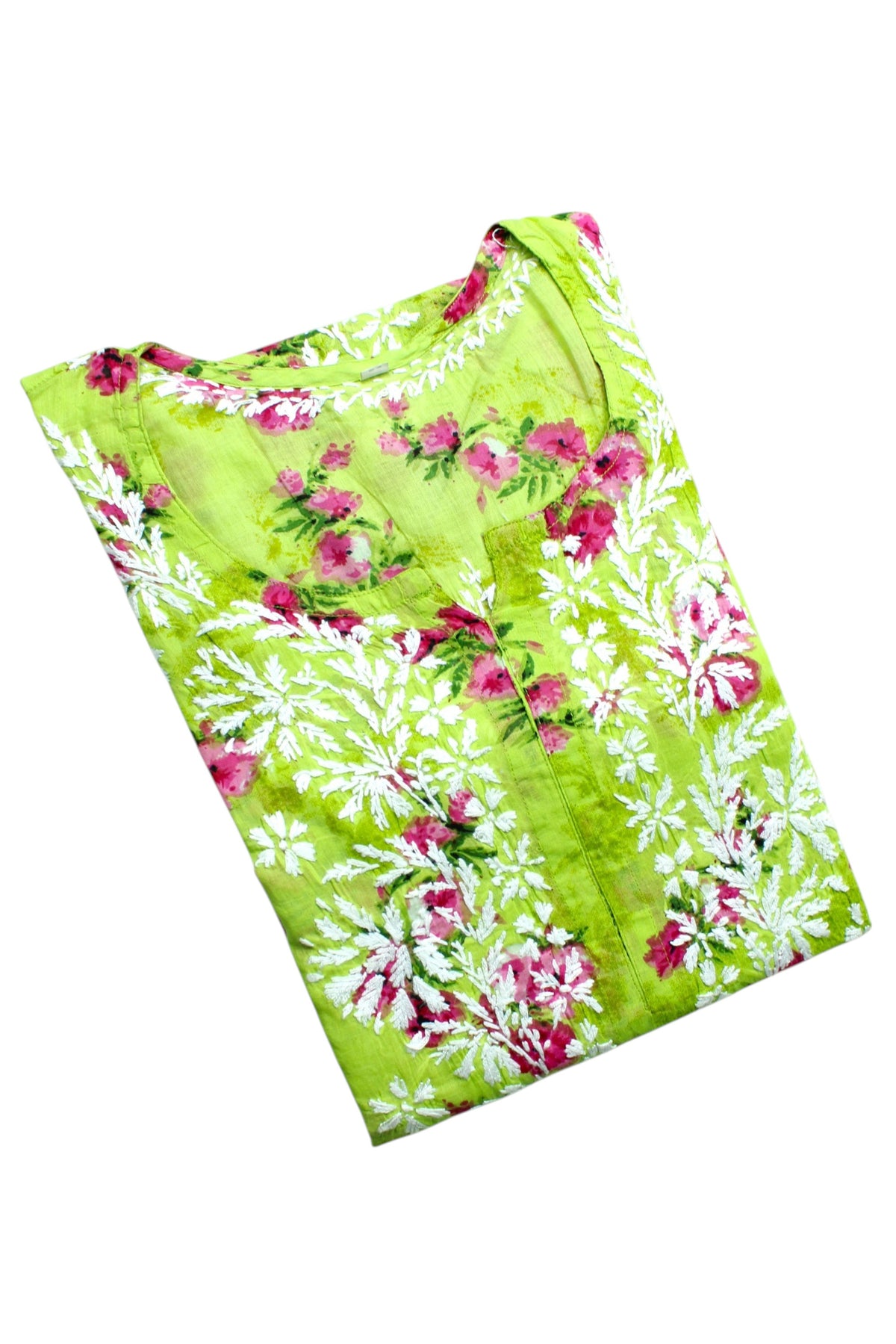SANIA GREEN LONG MULMUL KURTA
