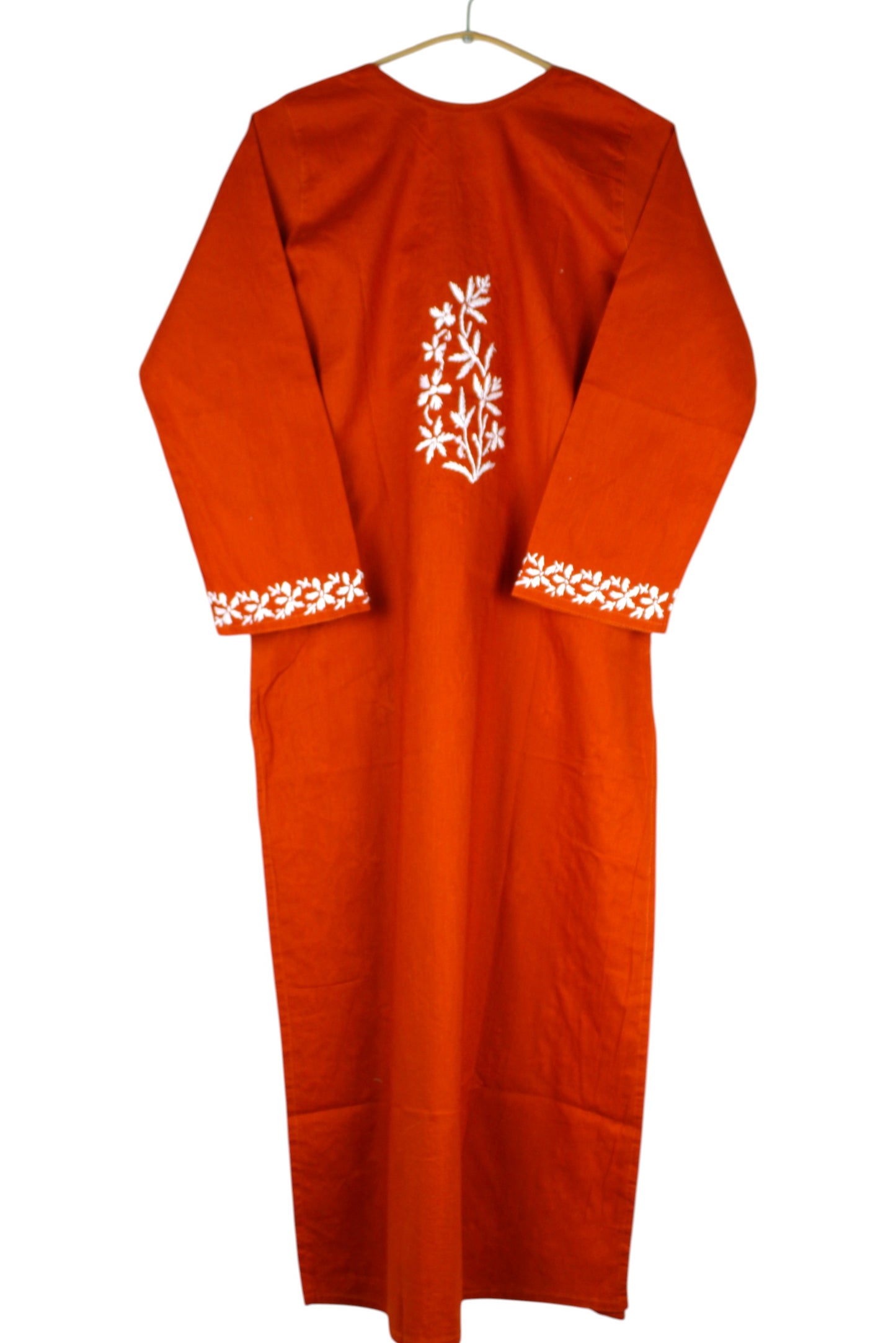 ZOYA RUST ORANGE COTTON LONG KURTA