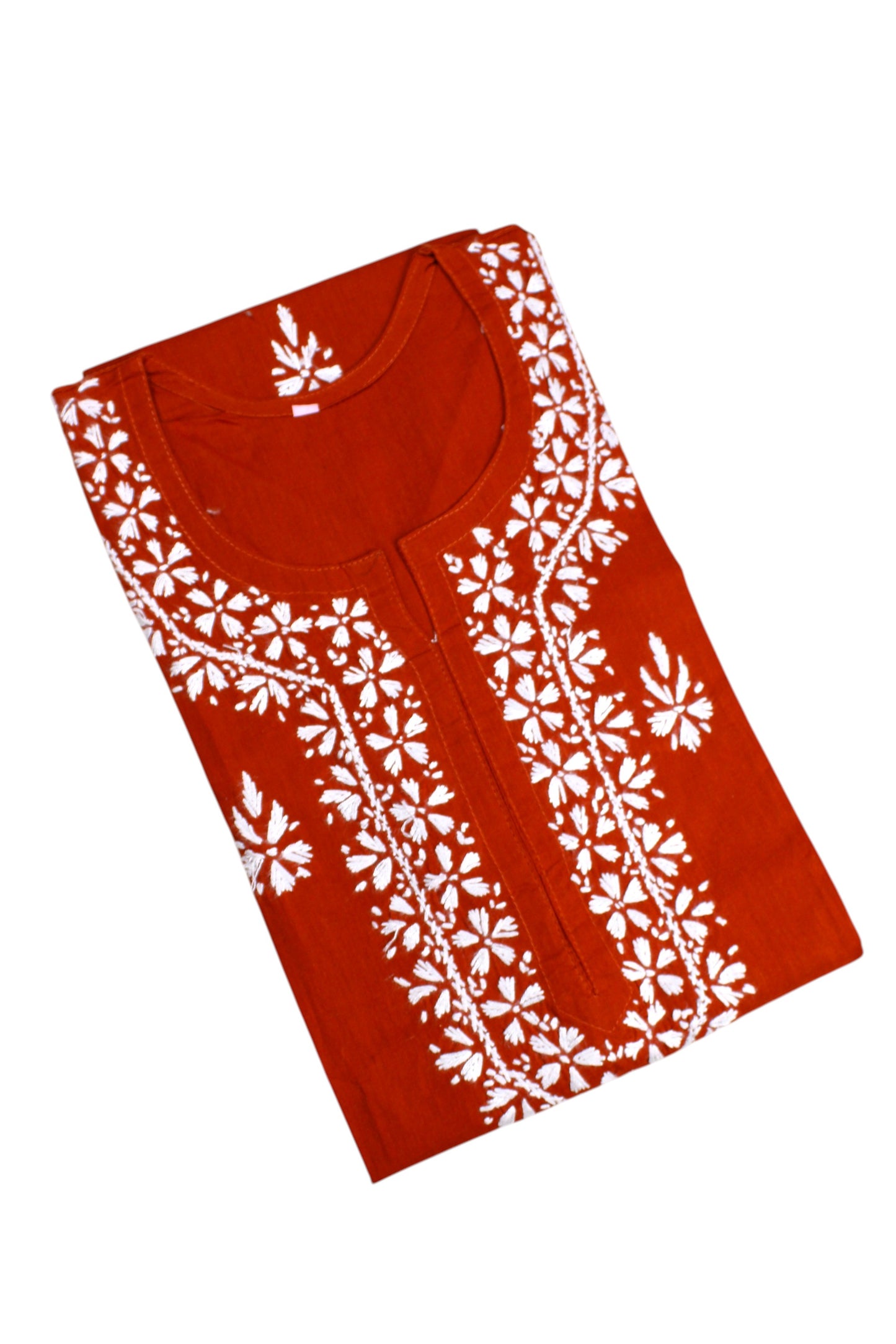 ZOYA RUST ORANGE COTTON LONG KURTA
