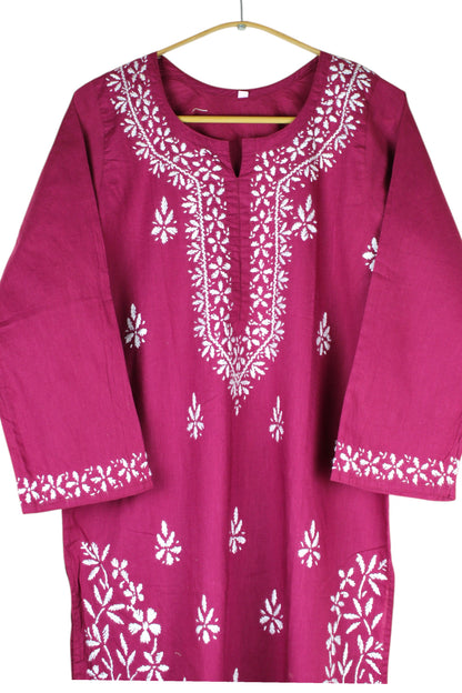 ZOYA RANI PINK COTTON LONG KURTA