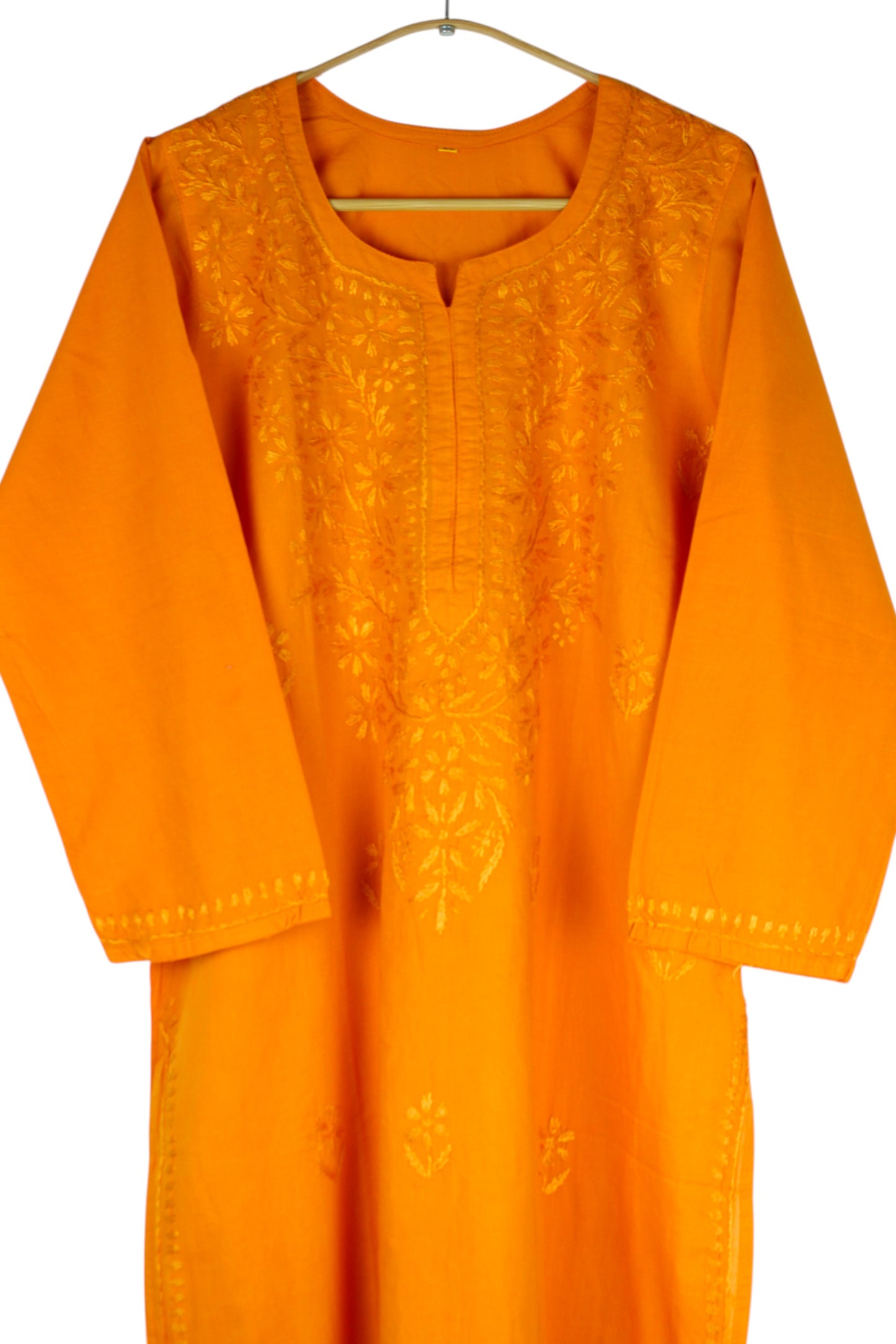 KIRAN SAFFRON ORANGE COTTON LONG KURTA