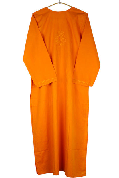 KIRAN SAFFRON ORANGE COTTON LONG KURTA