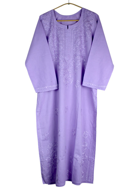KIRAN LAVENDER COTTON LONG KURTA