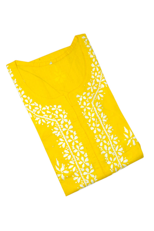 ZOYA YELLOW COTTON LONG KURTA