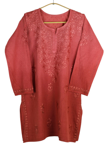 RUBINA RUST COTTON OMBRE SHORT KURTA