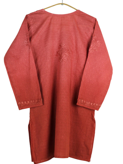 RUBINA RUST COTTON OMBRE SHORT KURTA