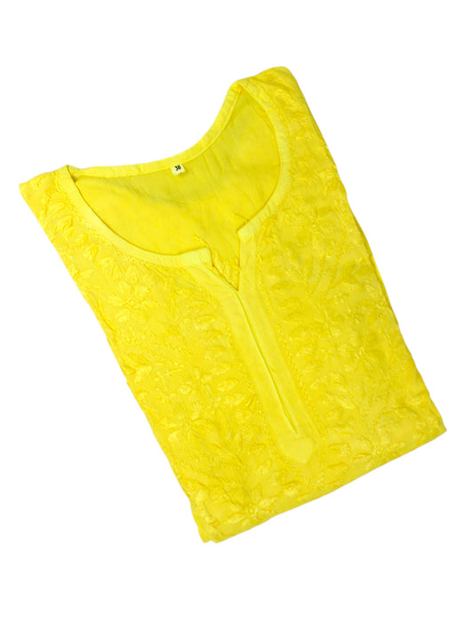 MEHER YELLOW RAYON LONG KURTA