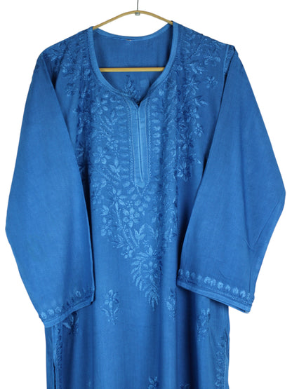 MEHER ROYAL BLUE RAYON LONG KURTA