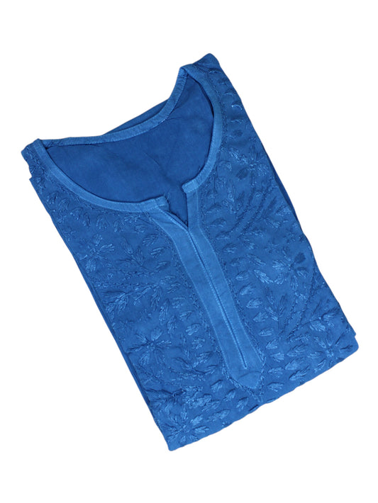 MEHER ROYAL BLUE RAYON LONG KURTA