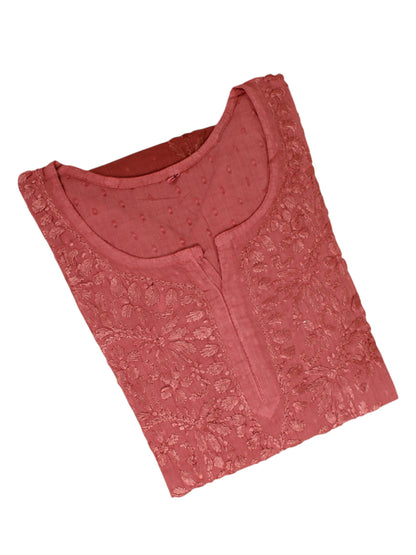 RUBINA RUST COTTON OMBRE SHORT KURTA