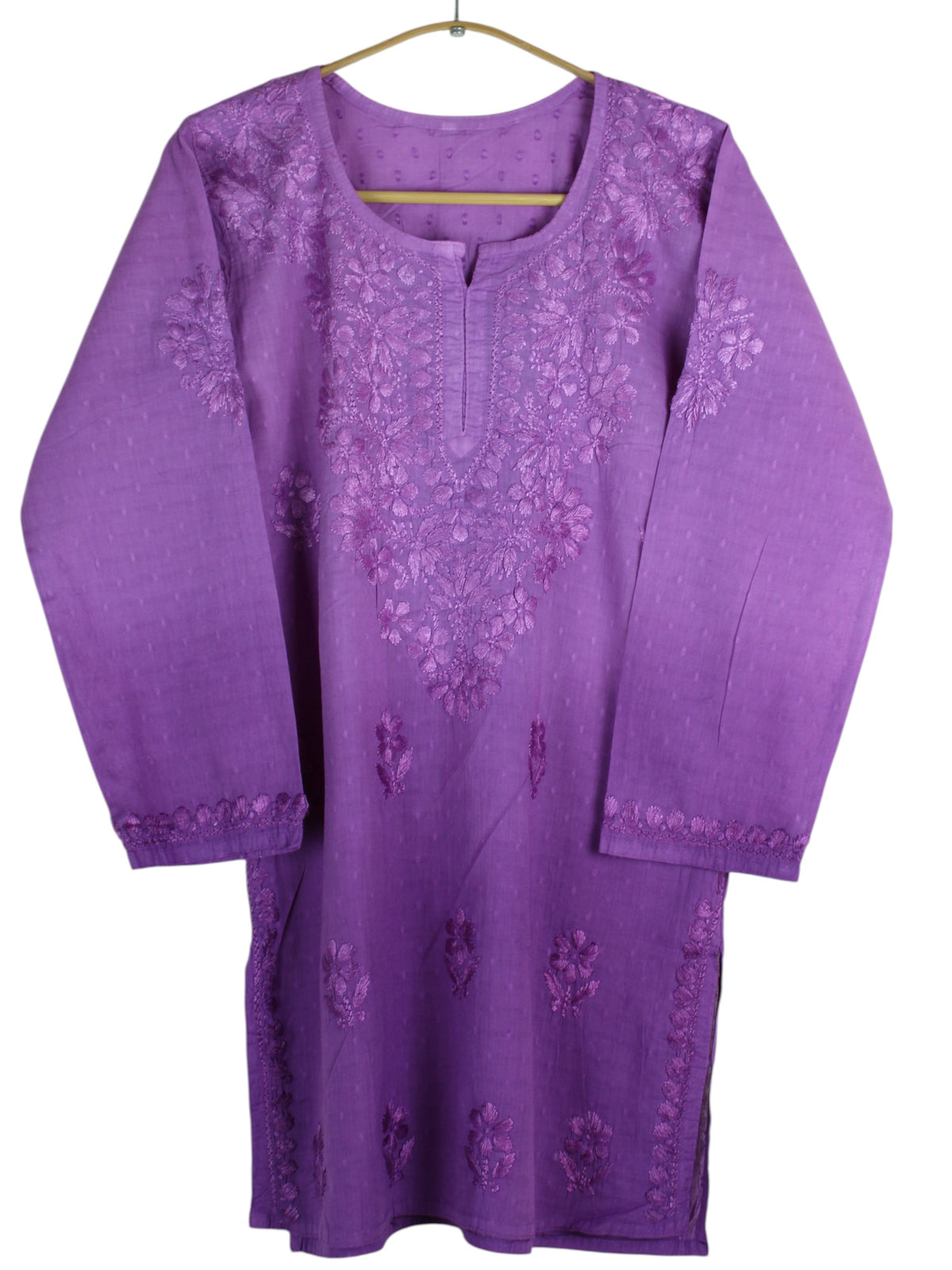 RUBINA PURPLE DOBBY COTTON OMBRE SHORT KURTA