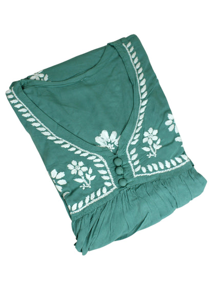 ZAREEN RAYON SEA GREEN GOWN