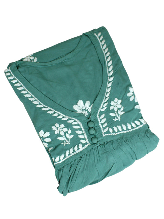 ZAREEN RAYON SEA GREEN GOWN