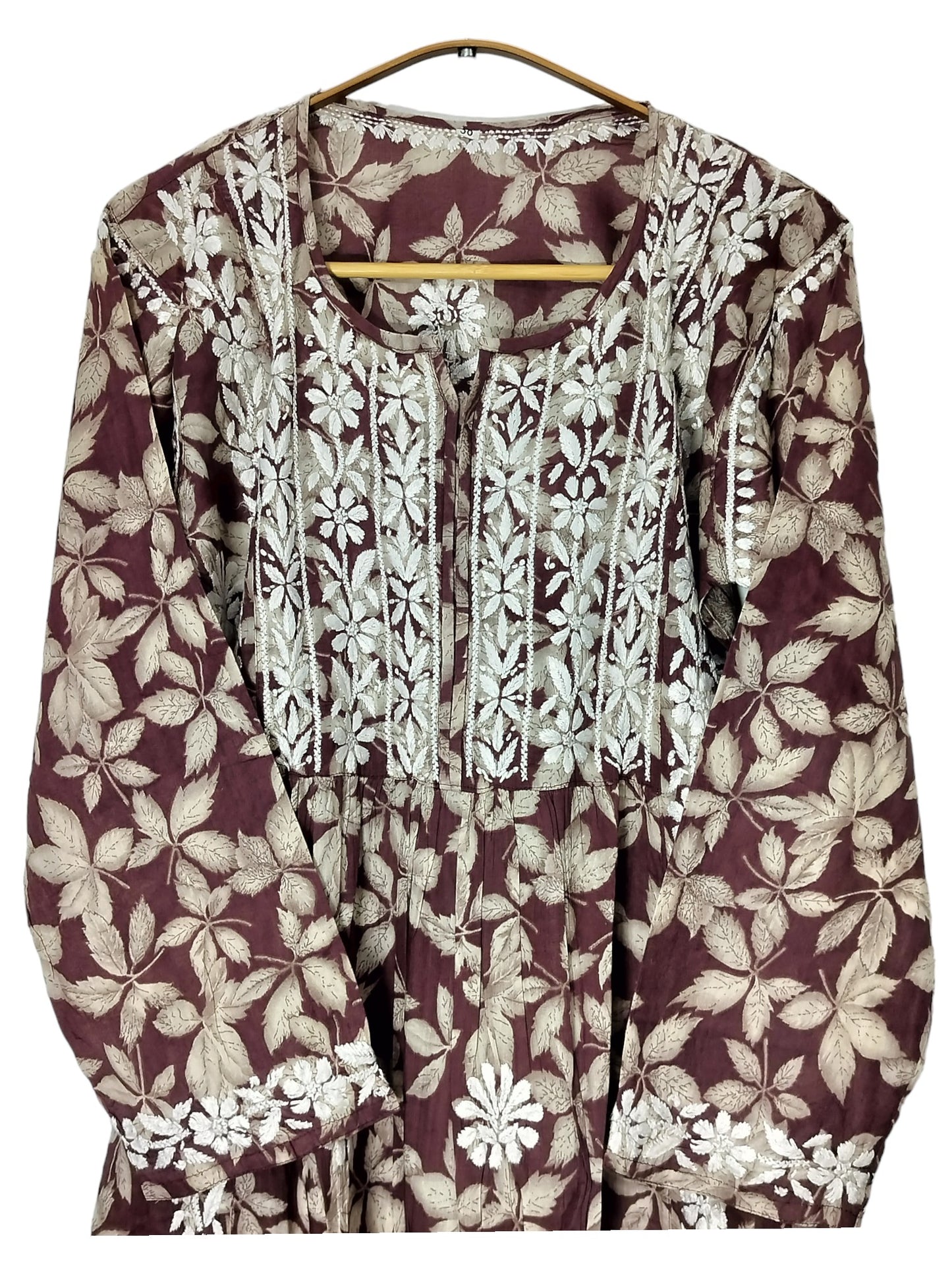PLUM MULMUL DAHELIA PRINT NYRA CUT LONG DRESS