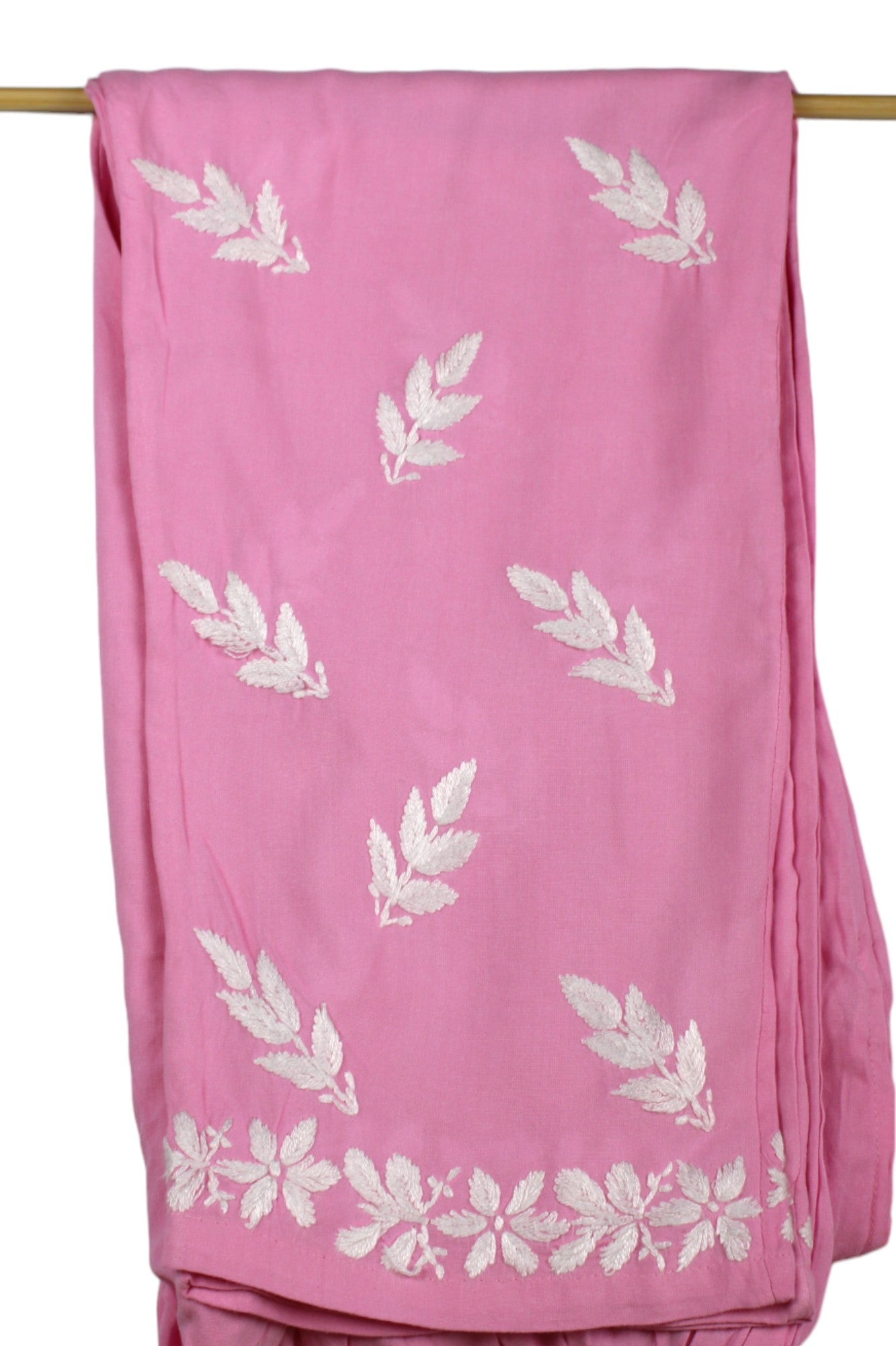 BABY PINK KURTA SET WITH FLORAL CHIKANKARI