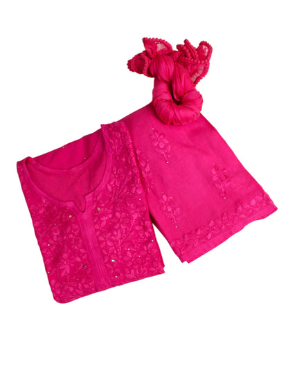 RUHAIRA RANI PINK RAYON KURTA SET