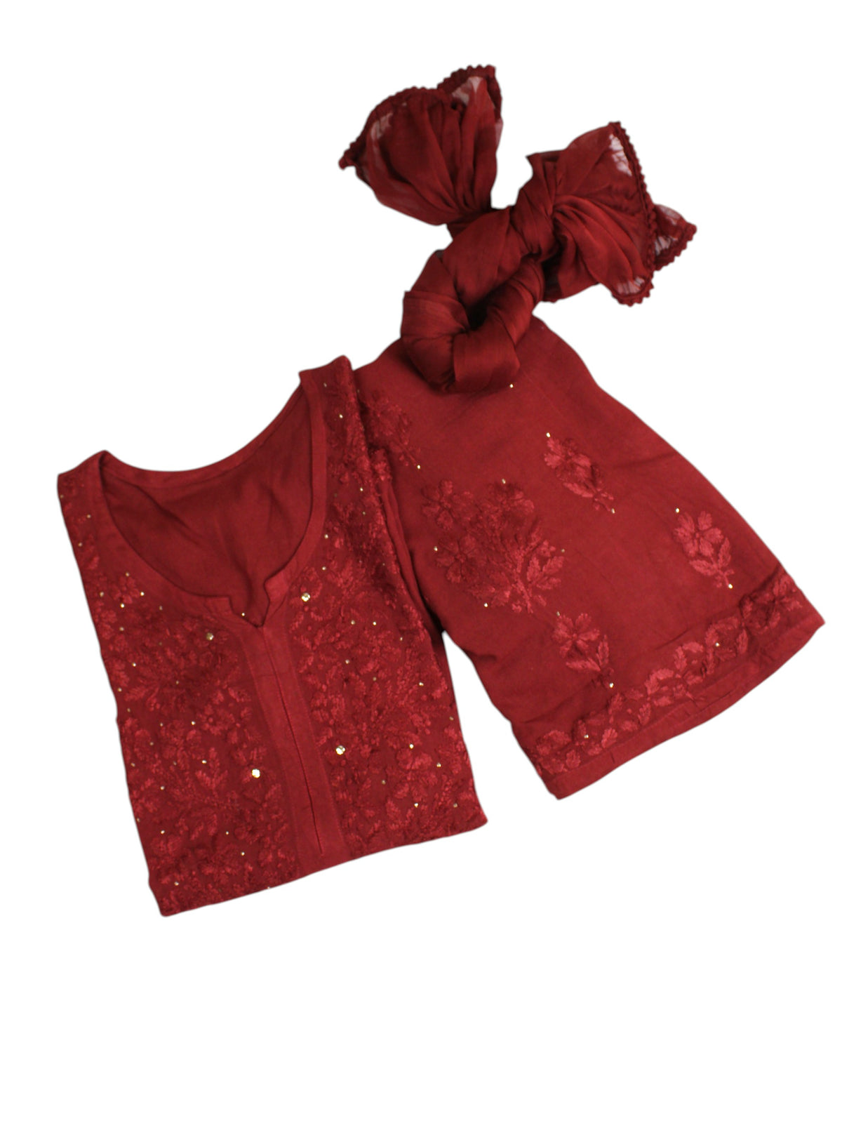 RUHAIRA RUBY RED RAYON KURTA SET