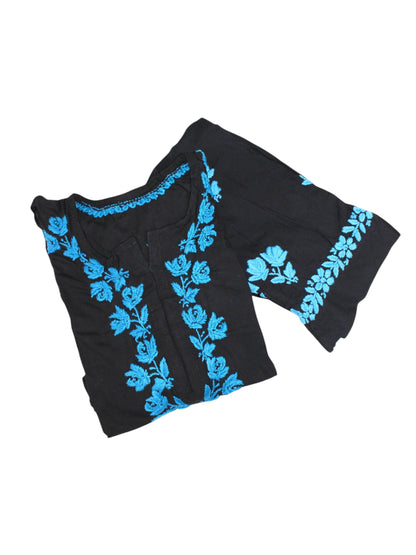 HERA BLACK & BLUE RAYON PREMIUM KURTA SET