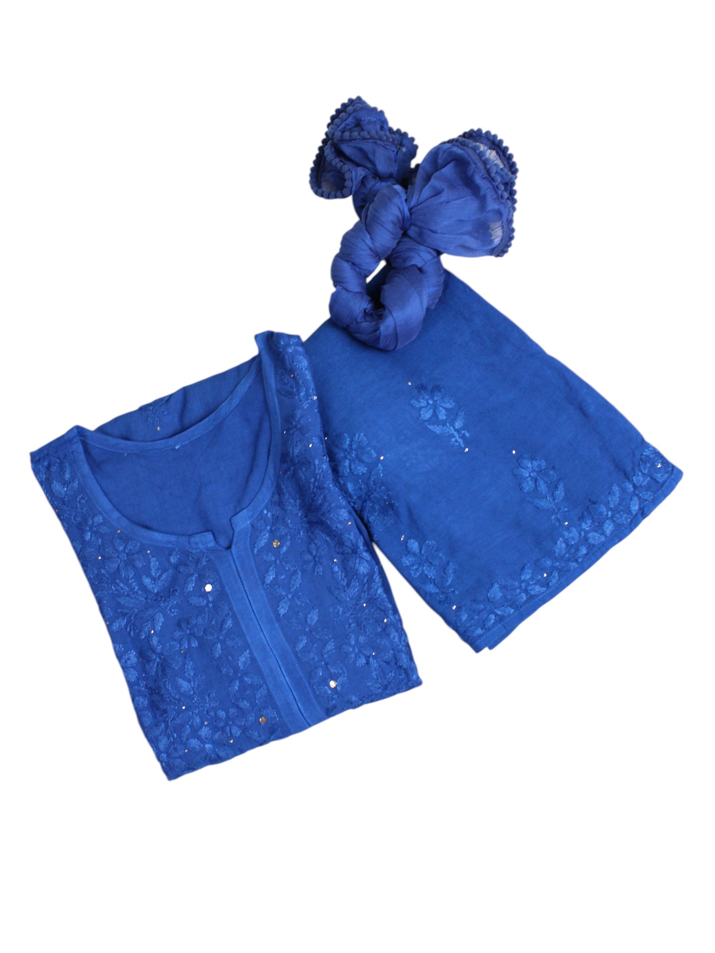 RUHAIRA ROYAL BLUE RAYON KURTA SET