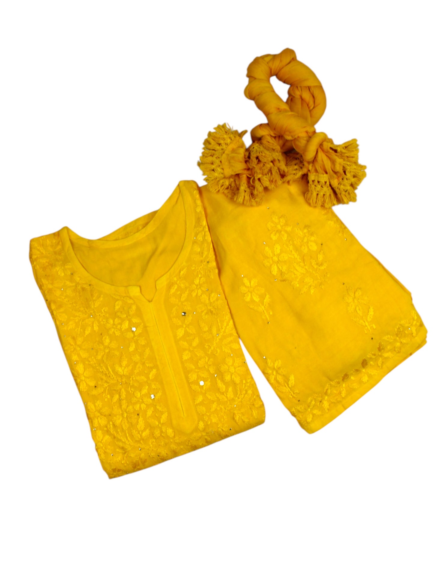 RUHAIRA YELLOW RAYON KURTA SET