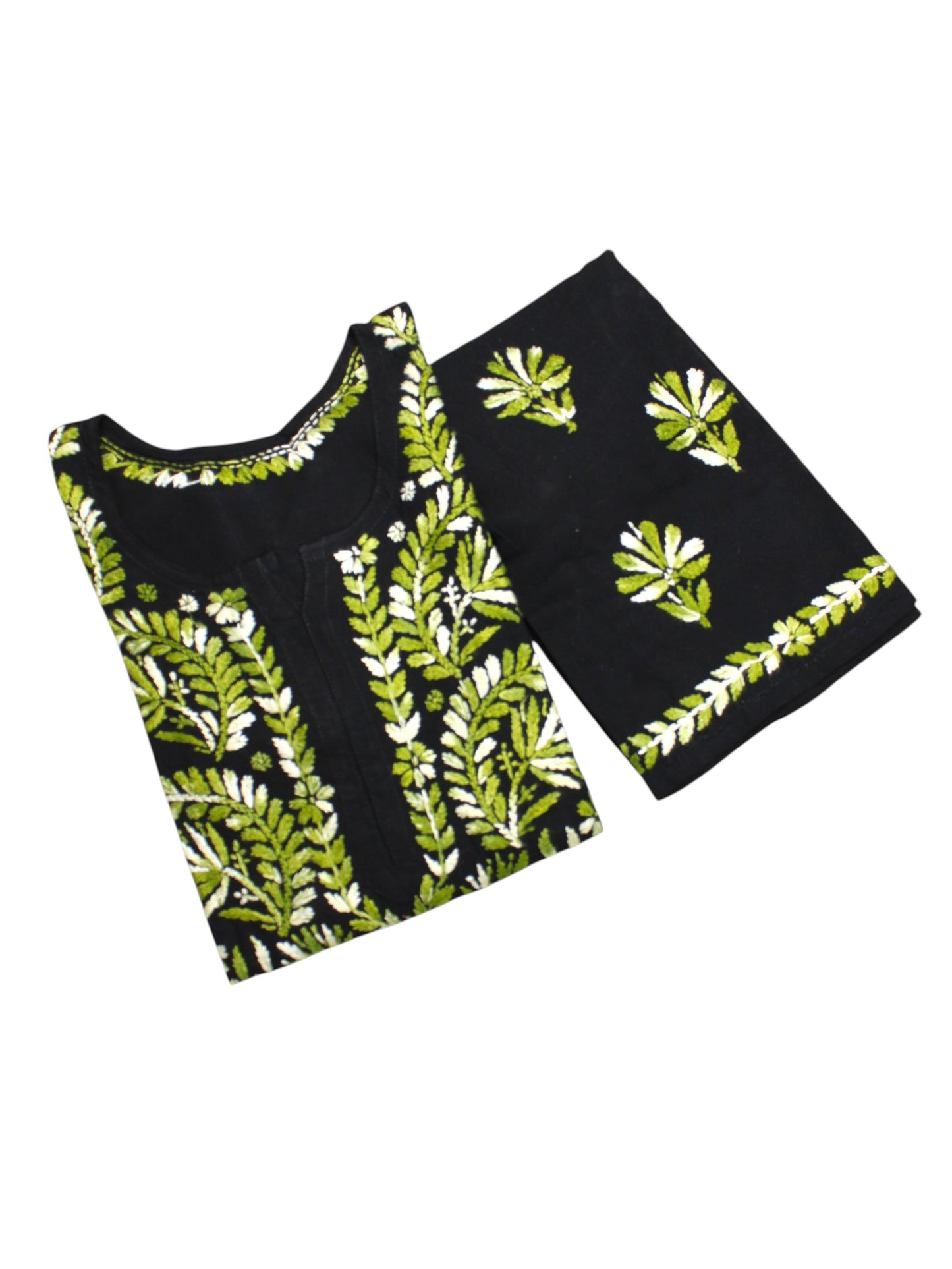 RIVYA BLACK & GREEN RAYON KURTA SET
