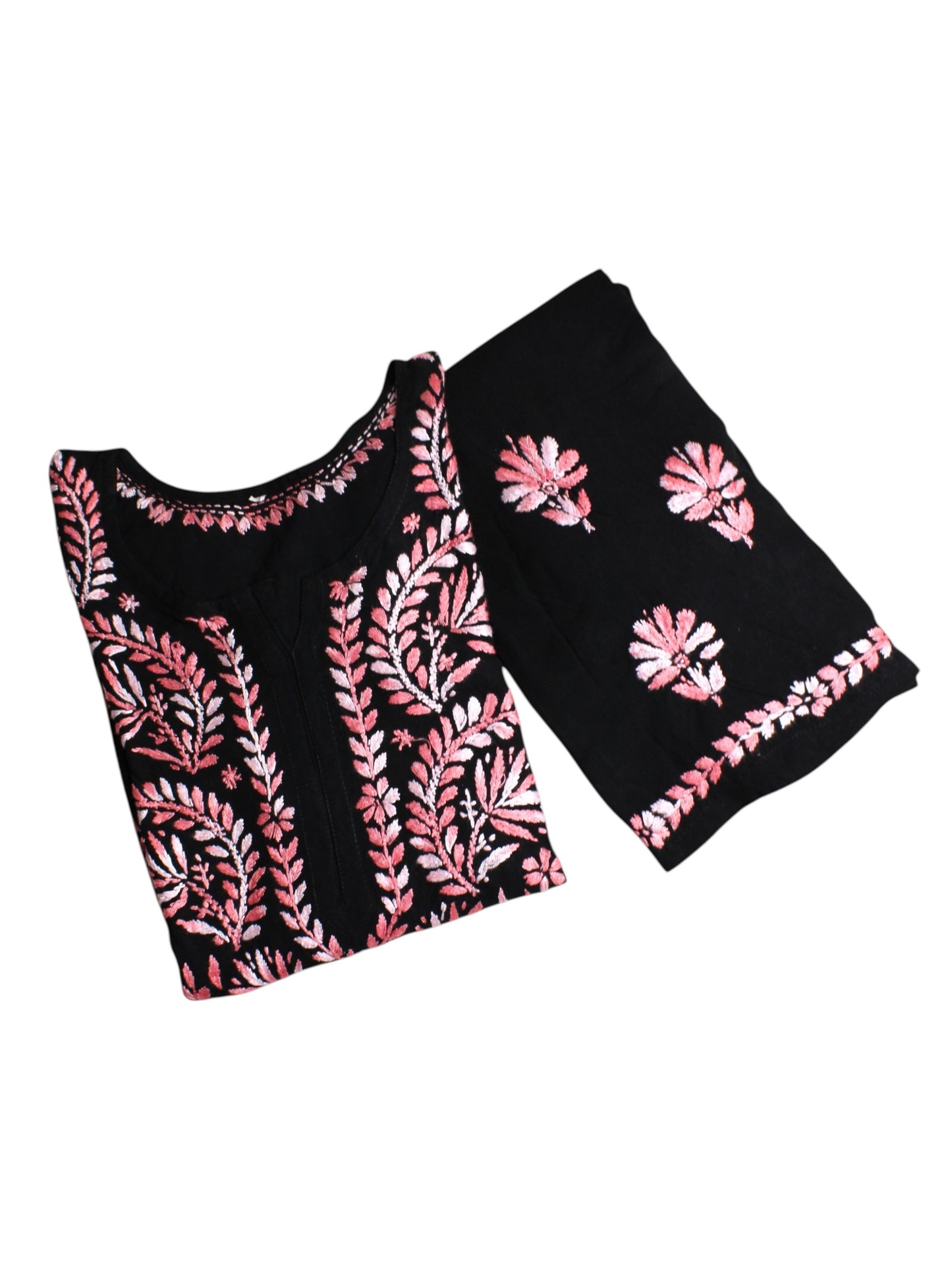 RIVYA BLACK & DUSTY PINK RAYON KURTA SET