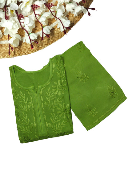 ROOH LEAF GREEN RAYON KURTA SET