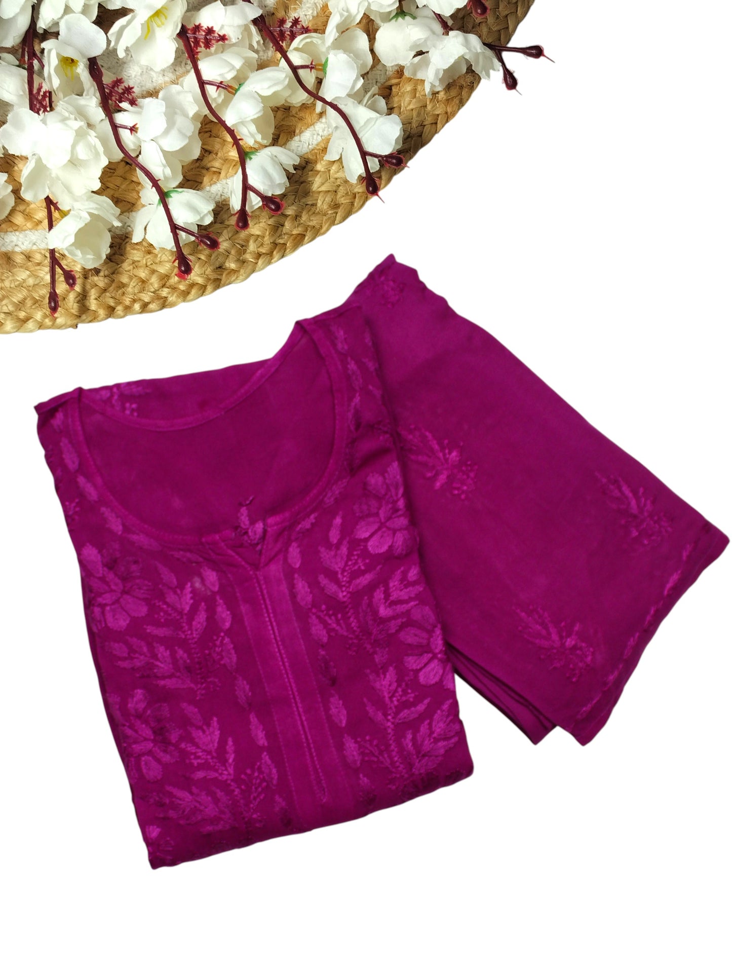 ROOH MAGENTA RAYON KURTA SET