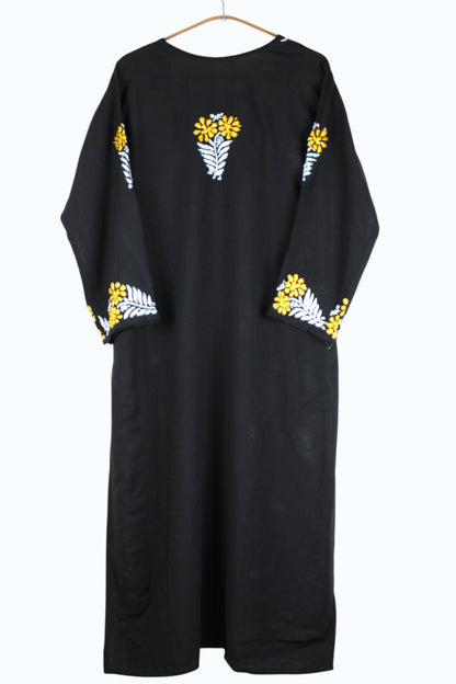 SAFIYA BLACK & YELLOW MODAL LONG KURTA