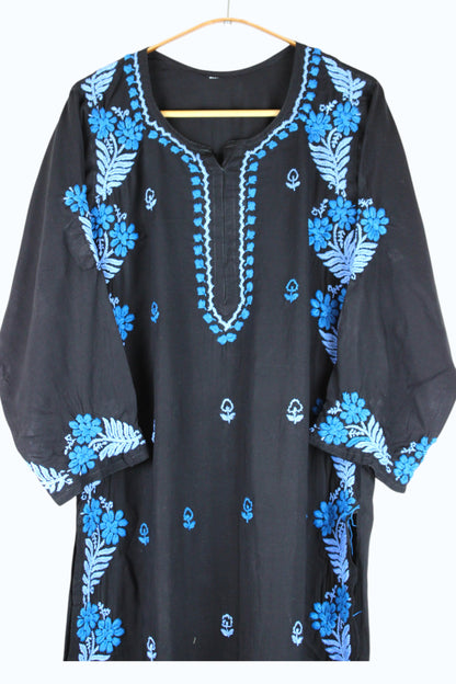 SAFIYA BLACK & BLUE MODAL LONG KURTA