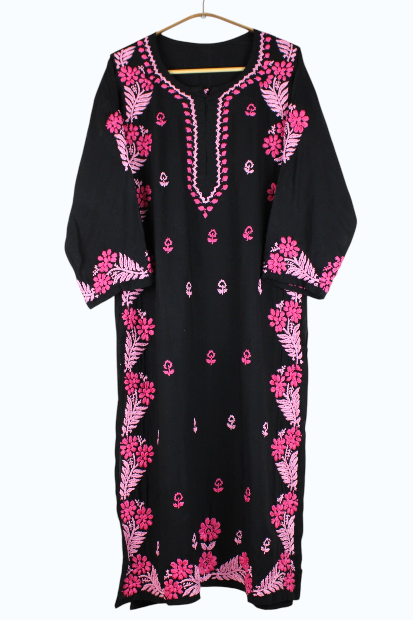 SAFIYA BLACK & PINK MODAL LONG KURTA