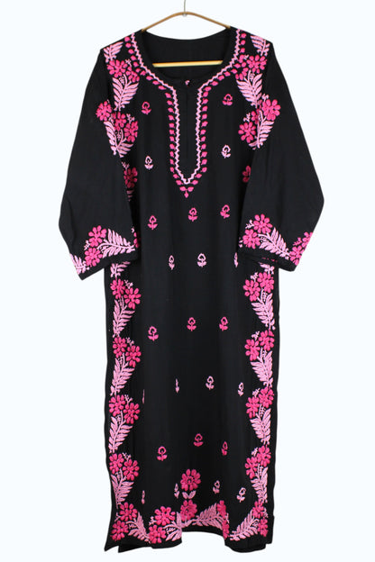 SAFIYA BLACK & PINK MODAL LONG KURTA