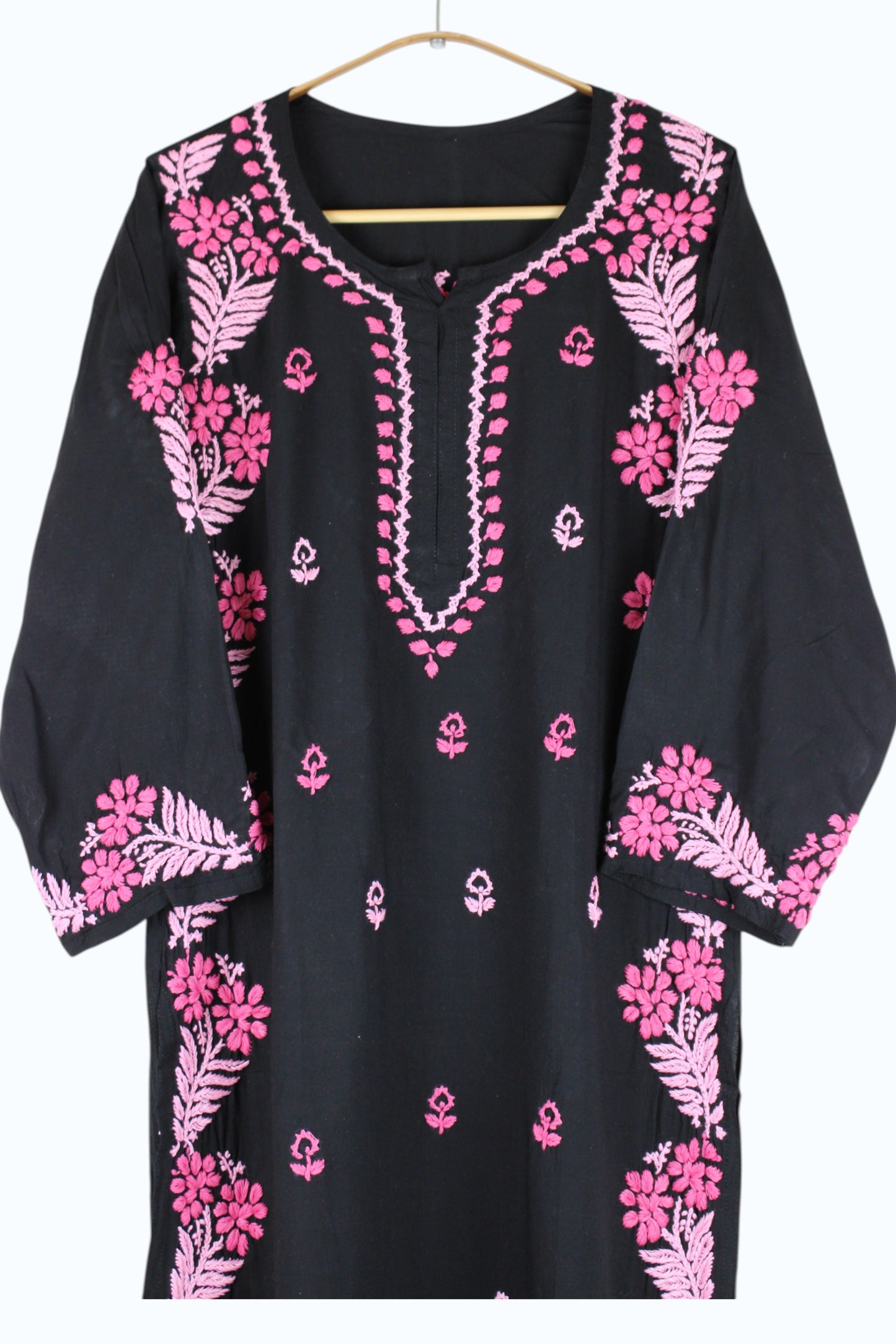 SAFIYA BLACK & PINK MODAL LONG KURTA