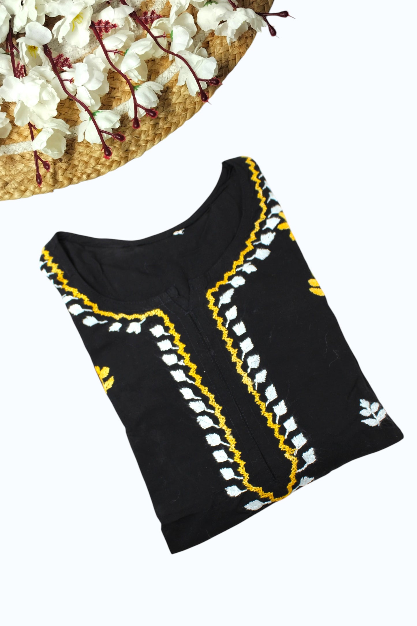 SAFIYA BLACK & YELLOW MODAL LONG KURTA