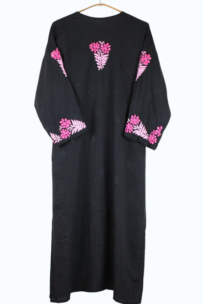 SAFIYA BLACK & PINK MODAL LONG KURTA
