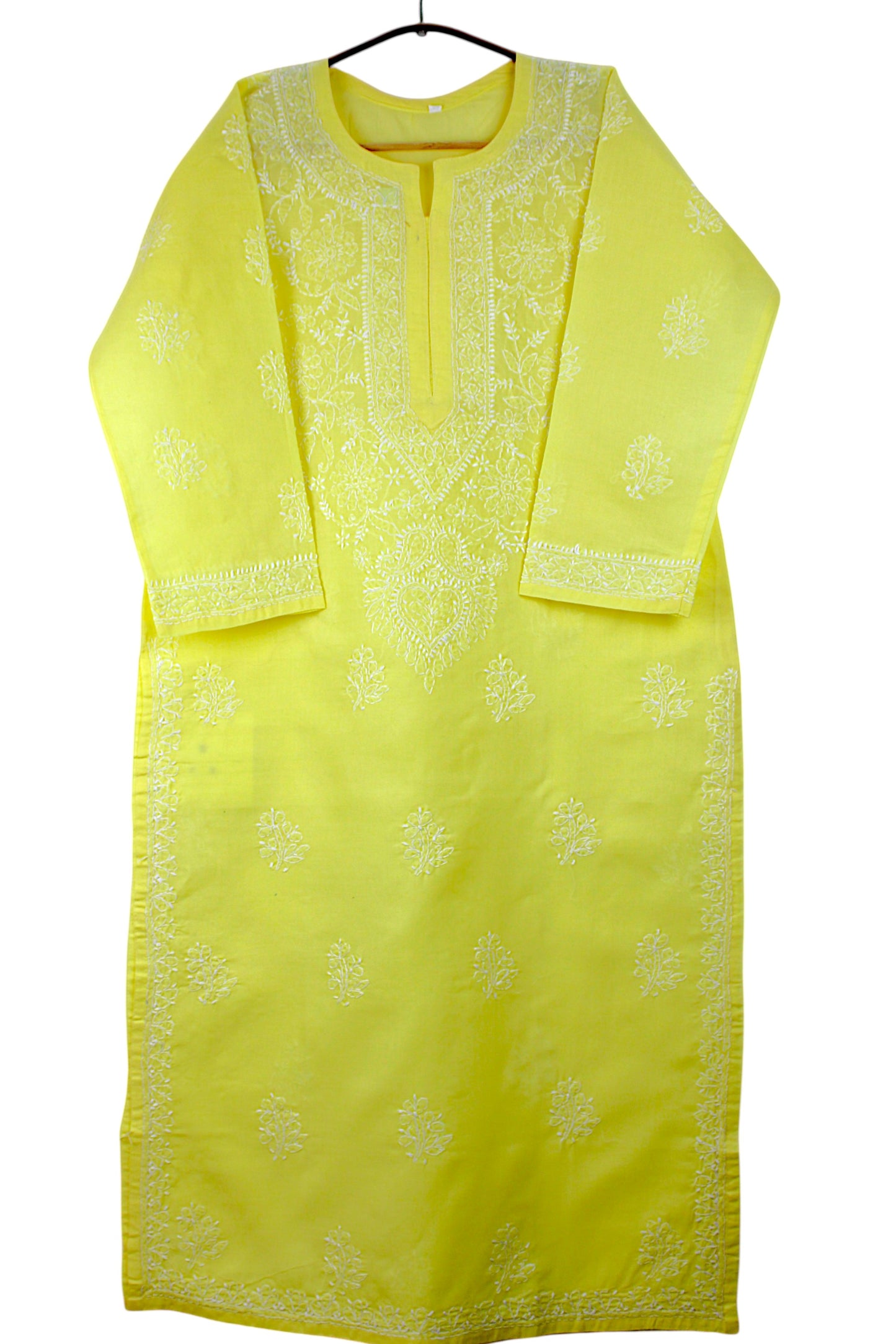 IRA YELLOW VOILE COTTON LONG KURTA