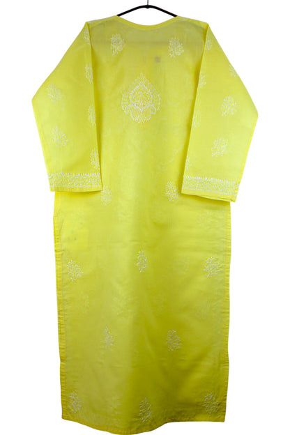 IRA YELLOW VOILE COTTON LONG KURTA