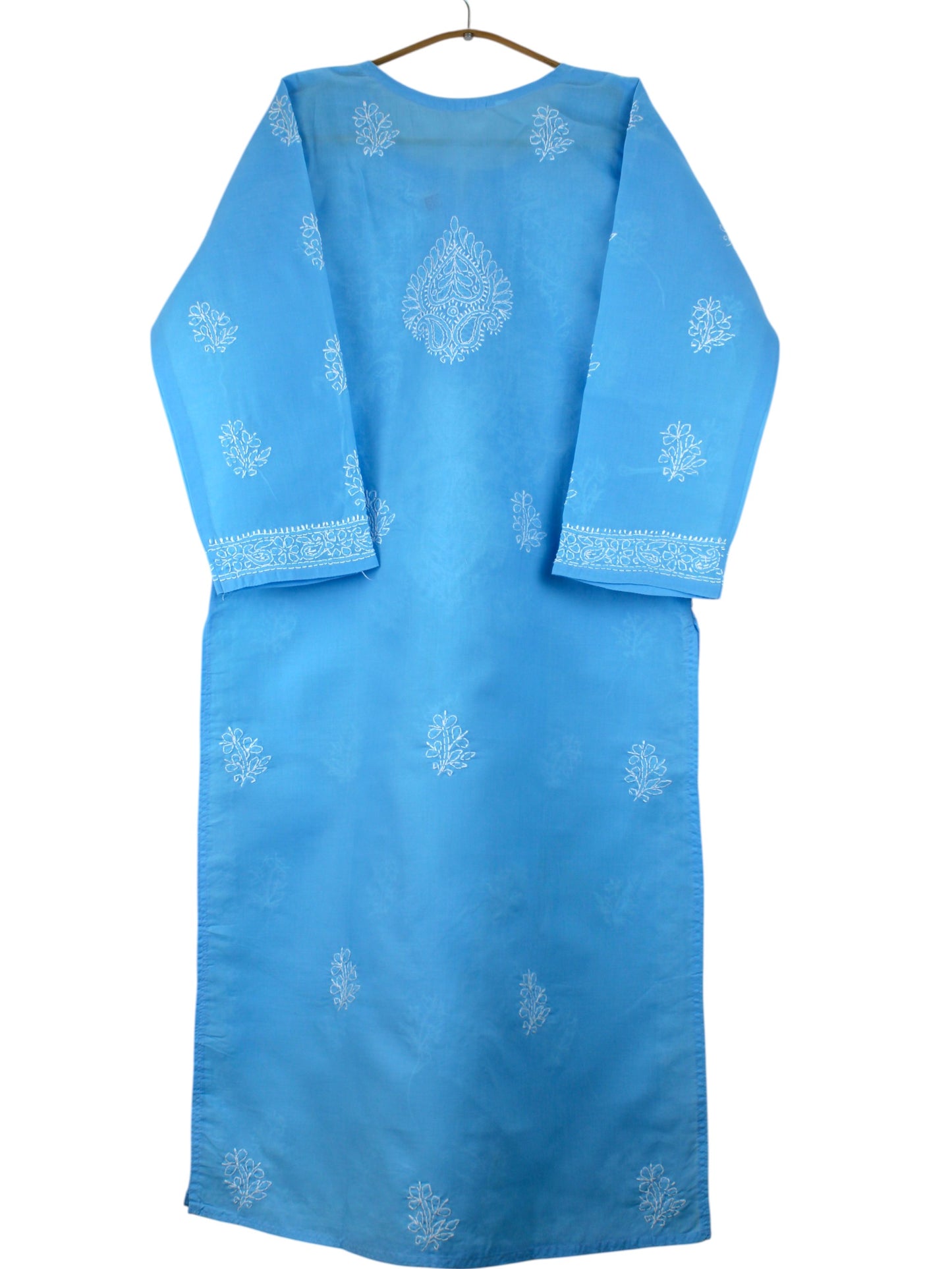 IRA POWDER BLUE VOILE COTTON LONG KURTA